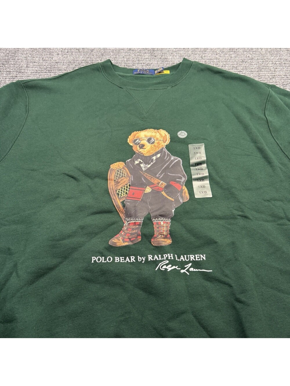 Polo Ralph Lauren Polo Bear Sweatshirt 1XB Big & Tall Green Crewneck NWOT